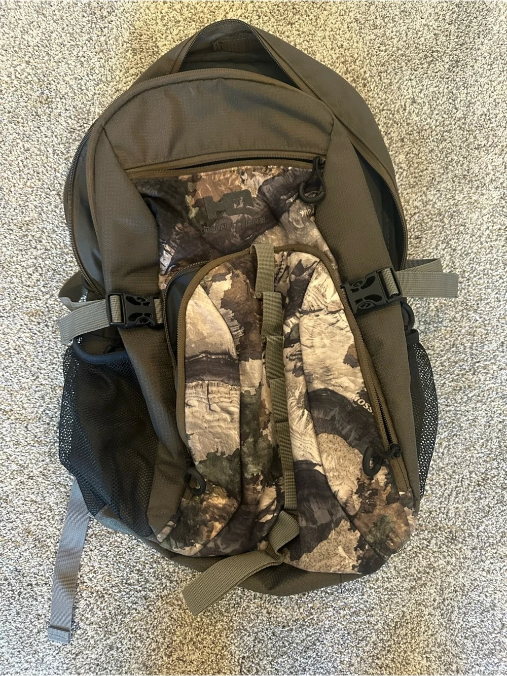 HQ Outfitters Olive Green Camo Backpack - Outdoor Daypack